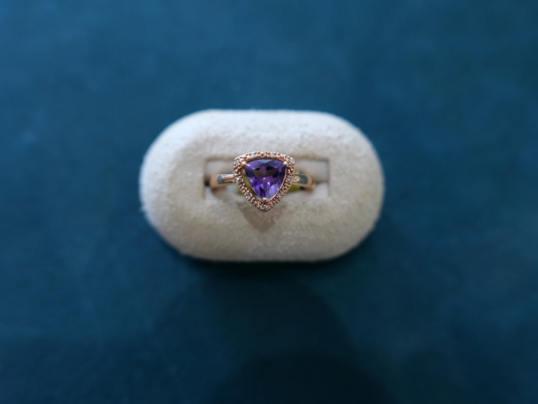 Trillion Amethyst Ring