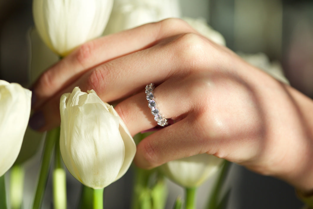 Sterling Silver CZ Band